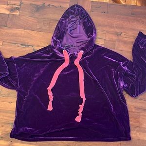 Purple velvet Cropped Sweater